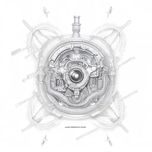 A stock market graph forming the shape of a powerful engine tattoo design idea