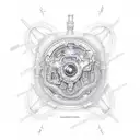 A stock market graph forming the shape of a powerful engine tattoo design idea