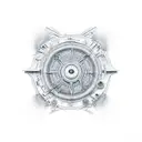 A stock market graph forming the shape of a powerful engine tattoo design idea