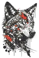 wolf head tattoo design idea