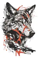 wolf head tattoo design idea