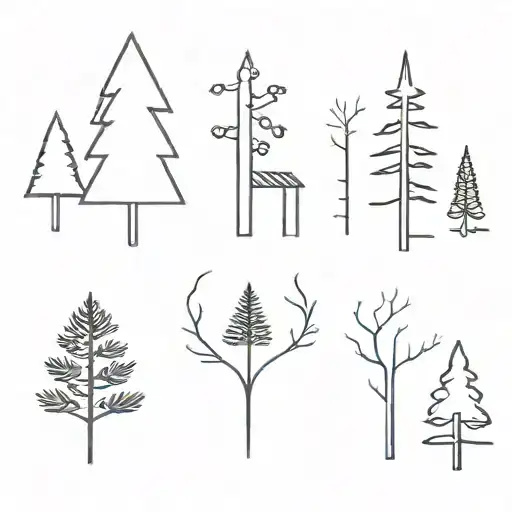 Pinetree tattoo design idea