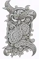 western tooled leather tattoo design idea