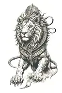 gladiator lion tattoo design idea
