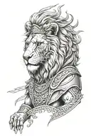 gladiator lion tattoo design idea