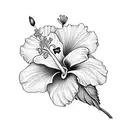 hibiscus and lily arrangement  tattoo design idea