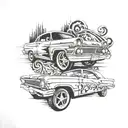 lowrider car tattoo design idea