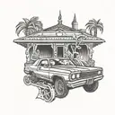 lowrider car tattoo design idea
