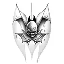 scary bat  tattoo design idea