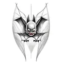 scary bat  tattoo design idea