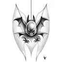 scary bat  tattoo design idea
