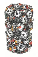 Living Rubik's cube picking up its pieces  tattoo design idea