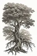tree with roots that say sylvia tattoo design idea