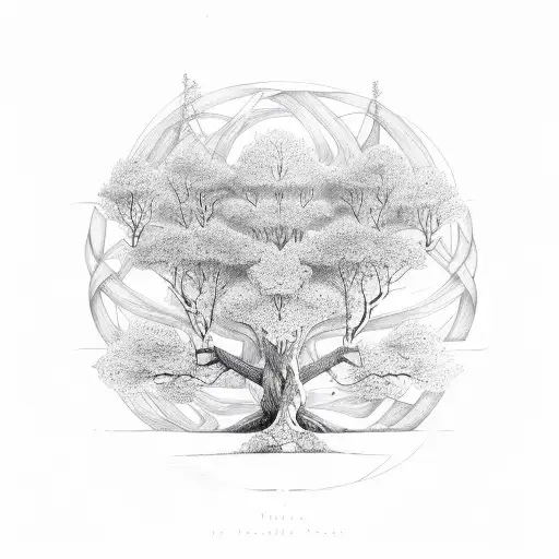 Gaelic knot tree tattoo design idea