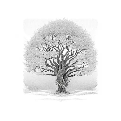 tree with Gaelic  tattoo design idea