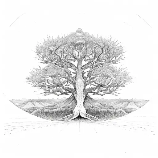 Gaelic tree tattoo design idea