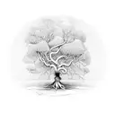 Gaelic knot tree tattoo design idea