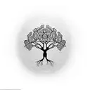 tree with Gaelic design  tattoo design idea