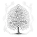 tree with Gaelic design  tattoo design idea