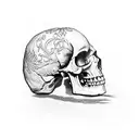 birds and skull tattoo design idea