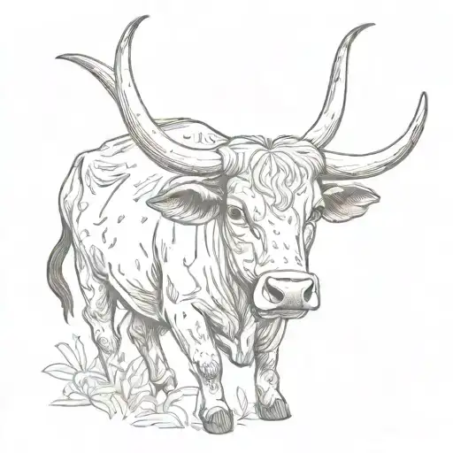 Texas longhorn tattoo design idea