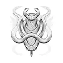 snake and sword tattoo design idea
