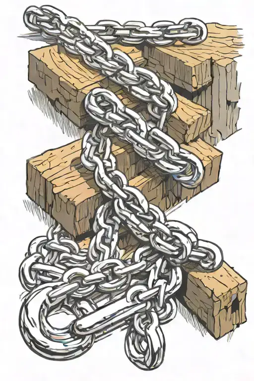 logging chain links tattoo design idea