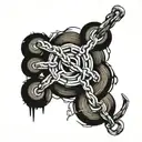 logging chain links tattoo design idea