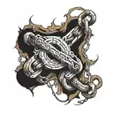 logging chain links tattoo design idea