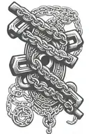 logging chain links tattoo design idea