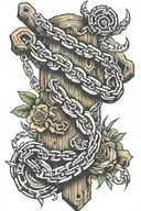 logging chain links tattoo design idea