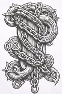 logging chain links tattoo design idea