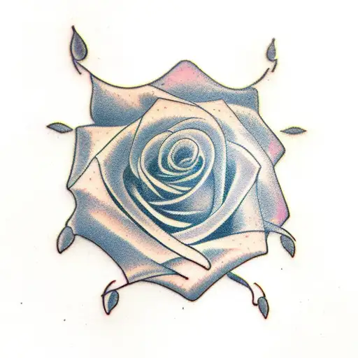Rose semi colon tattoo design idea