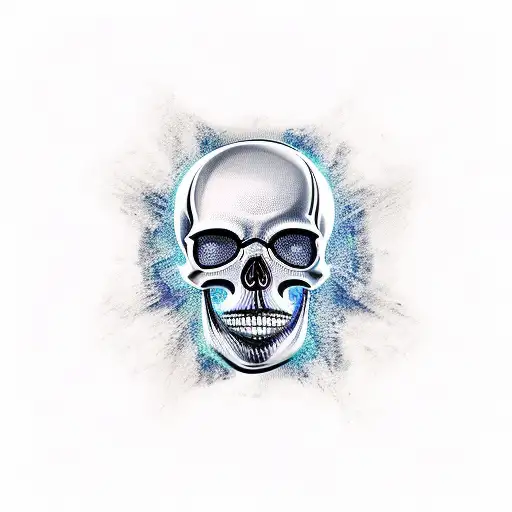 skull in matrix tattoo design idea