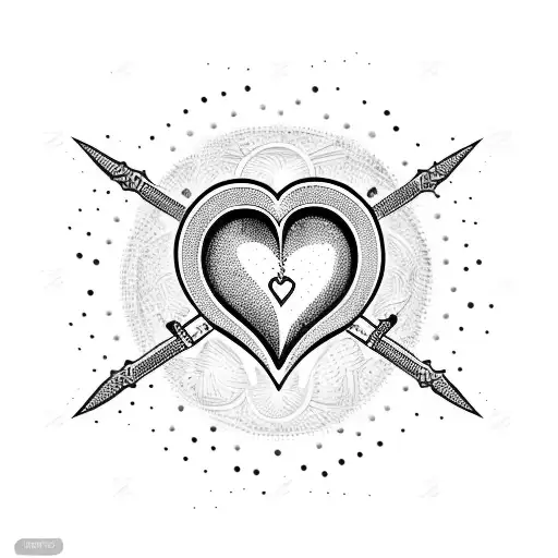 Heart with spike tattoo design idea