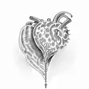 Heart with spike tattoo design idea