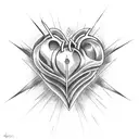 Heart with spike tattoo design idea