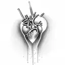 Heart with spike tattoo design idea