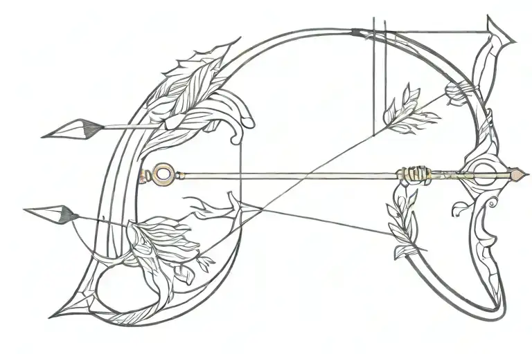 Bow & Arrow tattoo design idea