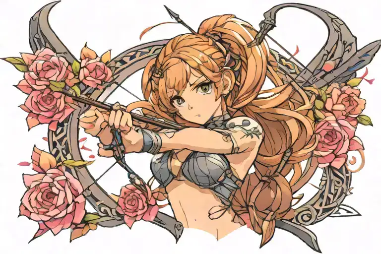 Bow & Arrow tattoo design idea