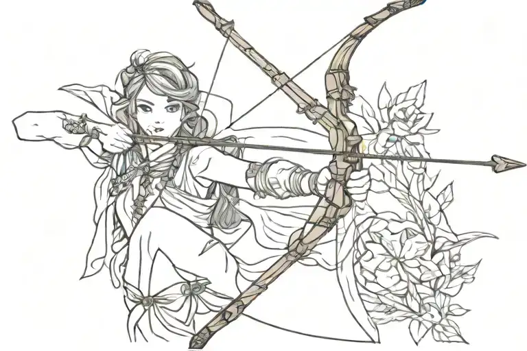 Bow & Arrow tattoo design idea