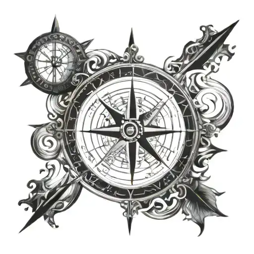 viking compass tattoo design idea