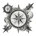 viking compass tattoo design idea