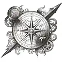 viking compass tattoo design idea