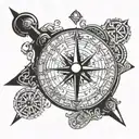 viking compass tattoo design idea