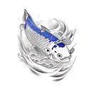 pez koi a color tattoo design idea