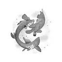 pez koi a color tattoo design idea