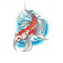 pez koi a color tattoo design idea