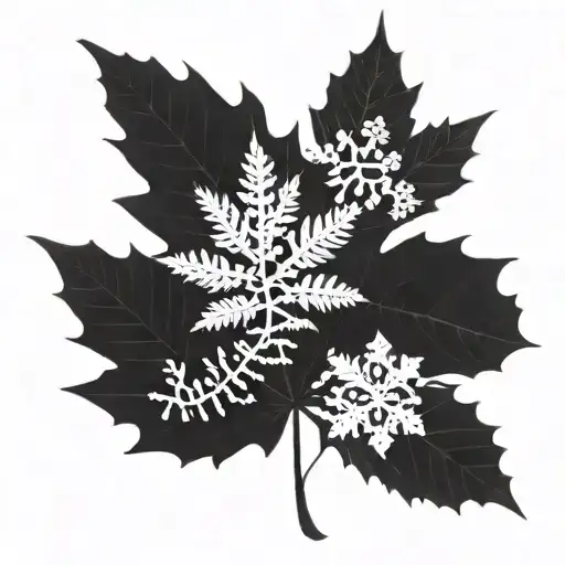 silver fern leaf, edelweiss flower, maple leaf, oak leaf tattoo design idea