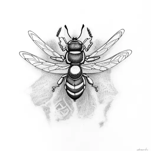 ax with wasp engraved on blade tattoo design idea
